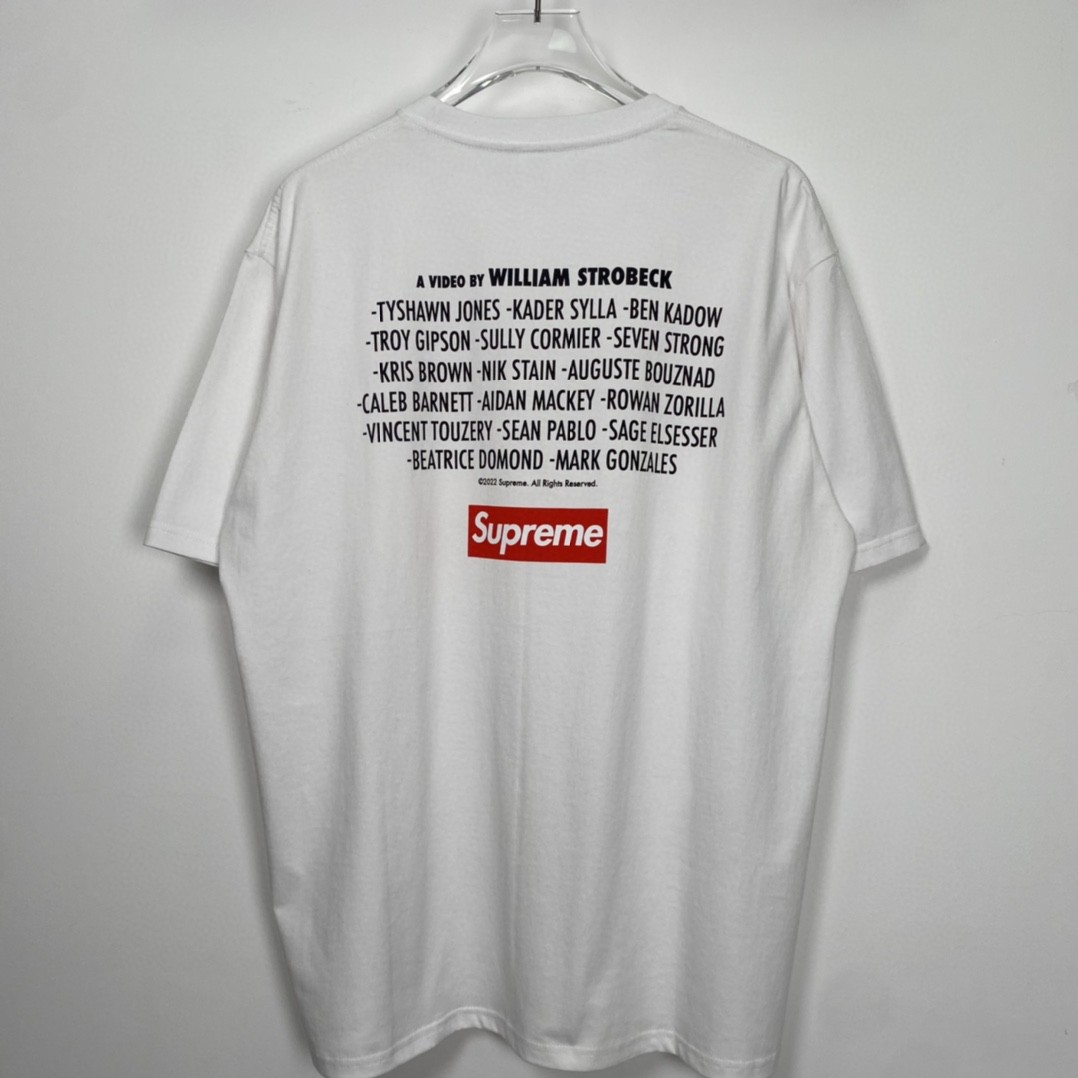 Supreme FW22 Week 14 Play Dead Tee 字母印花 白色 圆领 短袖 T 恤 夏款  男女同款 SUP-FW22-784