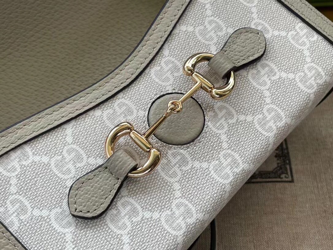 原厂皮 GUCCI 古驰 1955 Horsebit 经典老花Logo 帆布拼皮 斜挎包 单肩包 手提包 男女同款 699296-UULBG-9683