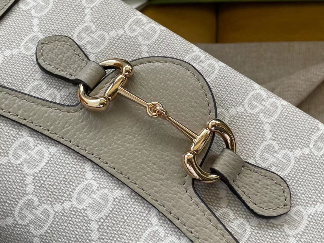 原厂皮 GUCCI 古驰 1955 Horsebit 经典老花Logo 帆布拼皮 斜挎包 单肩包 手提包 男女同款 699296-UULBG-9683