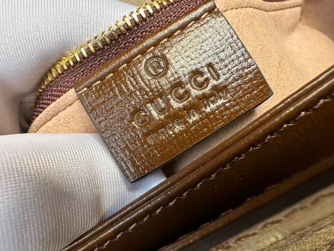 原厂皮 GUCCI 古驰 1955 Horsebit 马衔扣 复古金扣 老花Logo 帆布拼皮 棕色 斜挎包 单肩包 手提包 男女同款 602204-92TCG-8563