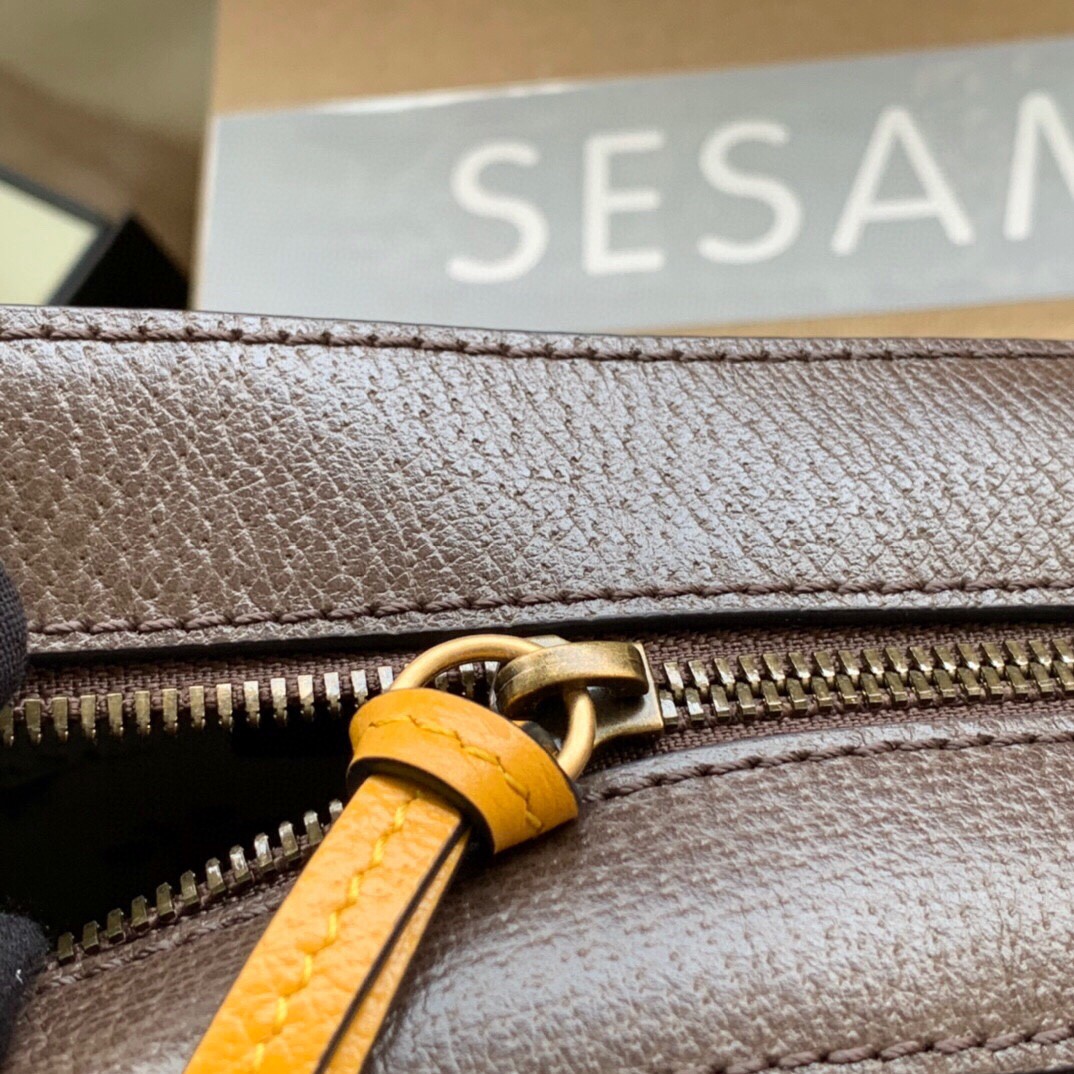 原厂皮 GUCCI 古驰 金属虎头相机包 老花 Logo 条纹织带 肩带 帆布拼皮革 邮差包 斜挎单肩包 男女同款 476466-K9GVT-8856