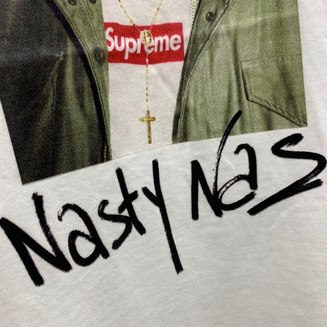 Supreme FW17 Nas Tee 说唱歌手图案 短袖 白色 短袖 T 恤 男女同款 SUP-FW17-40
