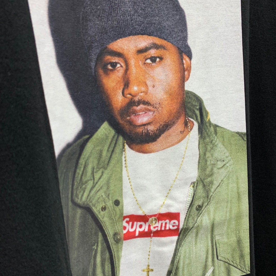 Supreme FW17 Nas Tee Black 说唱歌手图案 短袖 黑色 短袖 T 恤 男女同款 SUP-FW17-40