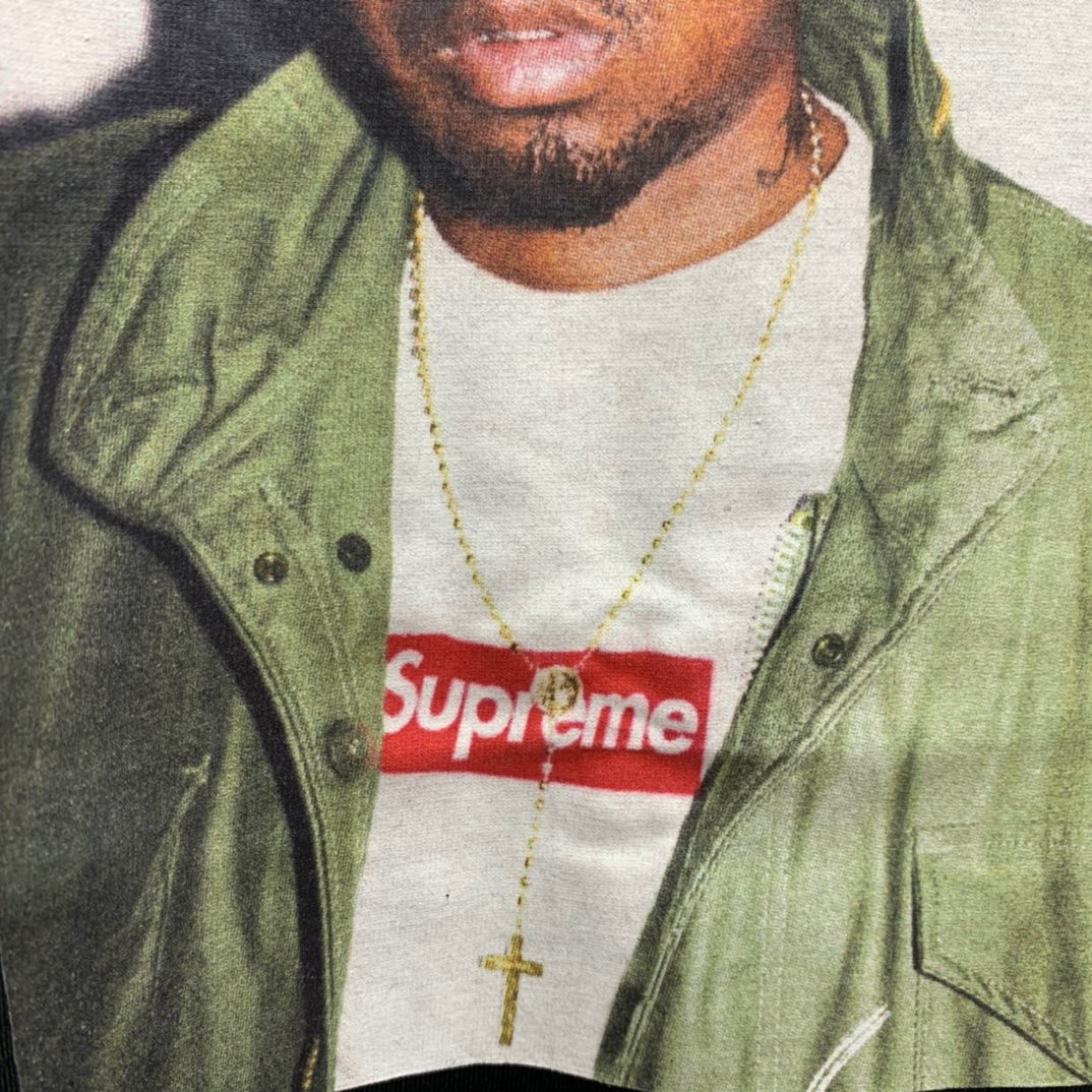 Supreme FW17 Nas Tee Black 说唱歌手图案 短袖 黑色 短袖 T 恤 男女同款 SUP-FW17-40