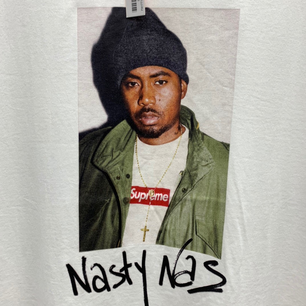 Supreme FW17 Nas Tee 说唱歌手图案 短袖 白色 短袖 T 恤 男女同款 SUP-FW17-40
