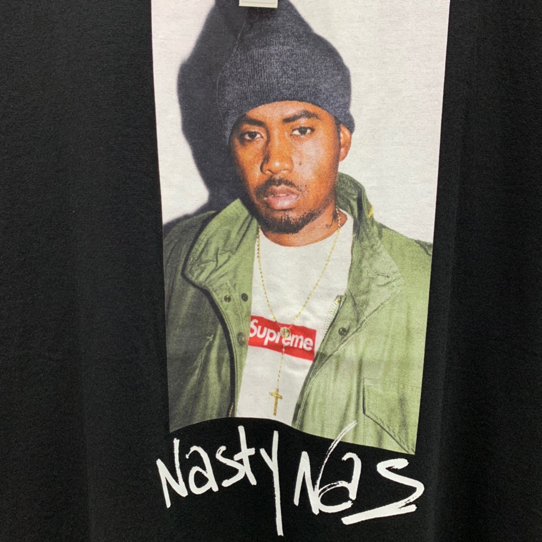 Supreme FW17 Nas Tee Black 说唱歌手图案 短袖 黑色 短袖 T 恤 男女同款 SUP-FW17-40