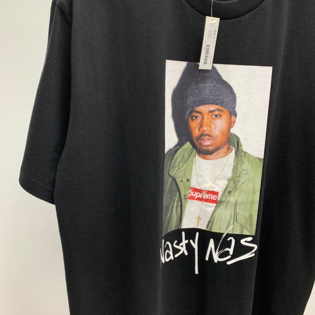 Supreme FW17 Nas Tee Black 说唱歌手图案 短袖 黑色 短袖 T 恤 男女同款 SUP-FW17-40