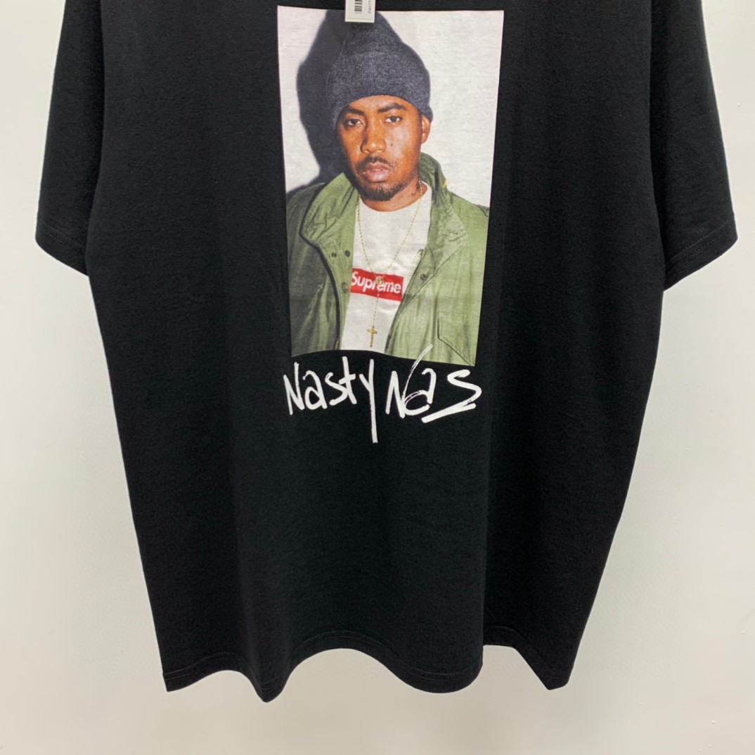 Supreme FW17 Nas Tee Black 说唱歌手图案 短袖 黑色 短袖 T 恤 男女同款 SUP-FW17-40