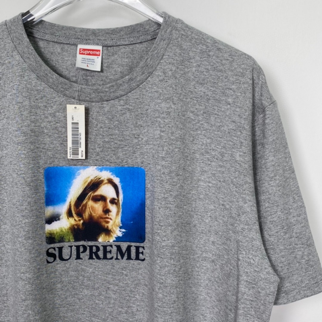 Supreme SS23 Week 1 KURT COBAIN TEE 库尔特柯本印花 短袖 灰色 T 恤 男女同款 SUP-SS23-002