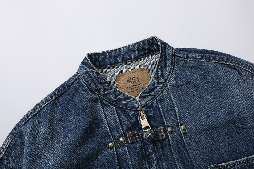 MADNESS JACKET 唐装牛仔外套 蓝色 大口袋 外套 长袖 秋冬季 休闲 男女同款