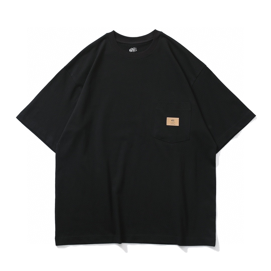 MADNESS TEE 纯色口袋 圆领 T恤 白色 黑色 灰色 短袖 夏款 男女同款