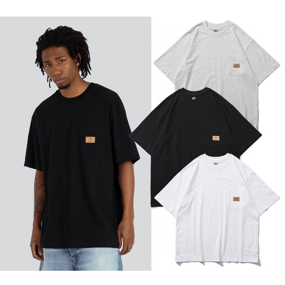 MADNESS TEE 纯色口袋 圆领 T恤 白色 黑色 灰色 短袖 夏款 男女同款