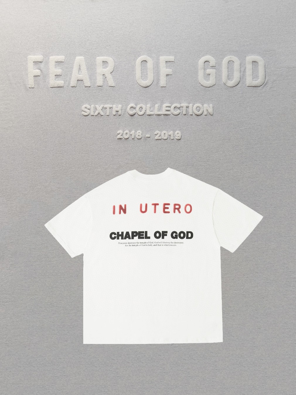 Fear of God NIRVANA FOG 摇滚涅磐乐队天使翅膀印花 T-Shirt 短袖 白色 T恤 夏款 男女同款 
