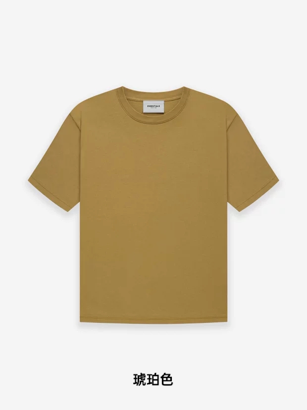 Fear of God Essentials SS21 Short Sleeve Tee Buttercream Cream 基础简约Logo 硅胶立体字款 短袖 杏色 大地灰 琥珀色 浅草绿 T 恤 男女同款 