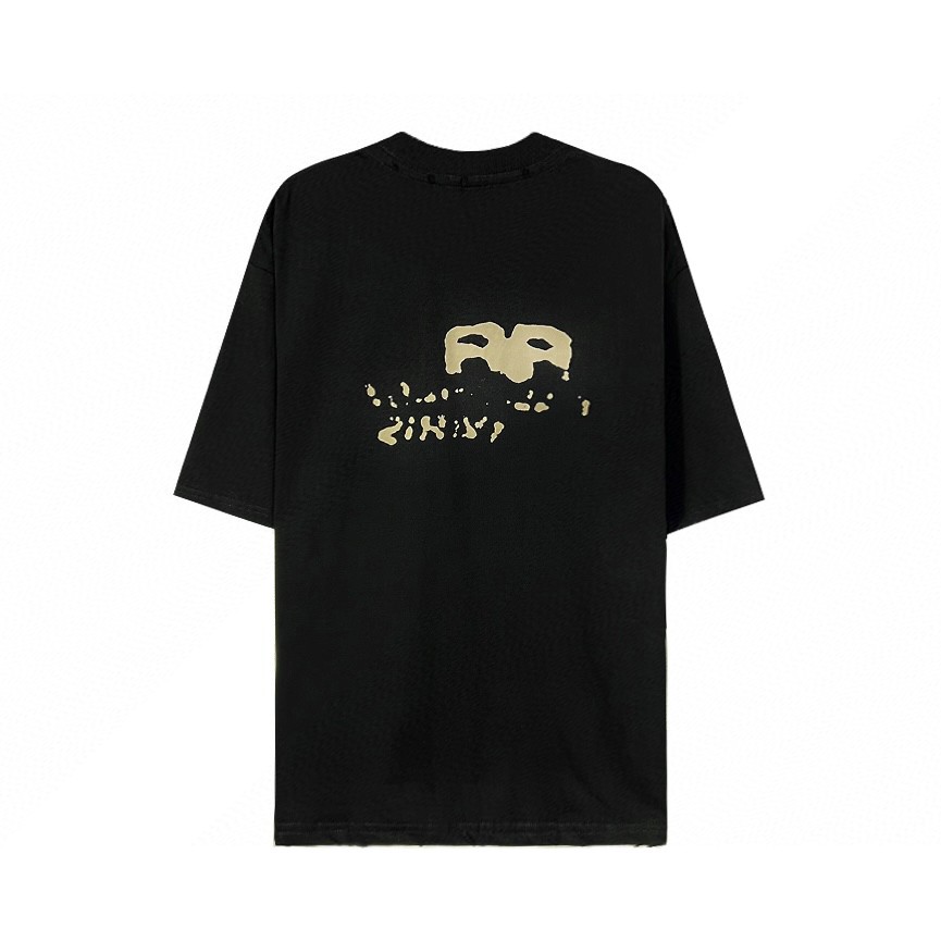 Balenciaga 巴黎世家 SS23 Hand Drawn Bb lcon 字母 Logo 印花 黑色 T 恤 圆领 夏季 男女同款 612965TNVN41059