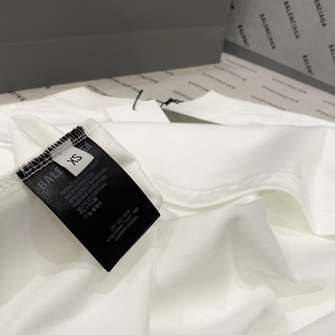 Balenciaga SS23 Logo 字母印花 白色 T 恤 圆领 夏季 男女同款 612966TNVV89784