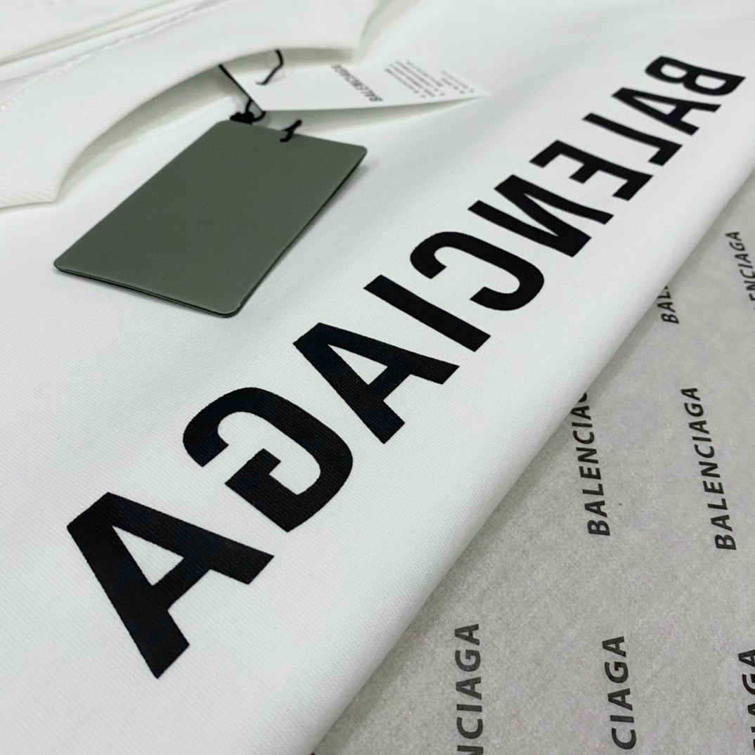 Balenciaga SS23 Logo 字母印花 白色 T 恤 圆领 夏季 男女同款 612966TNVV89784