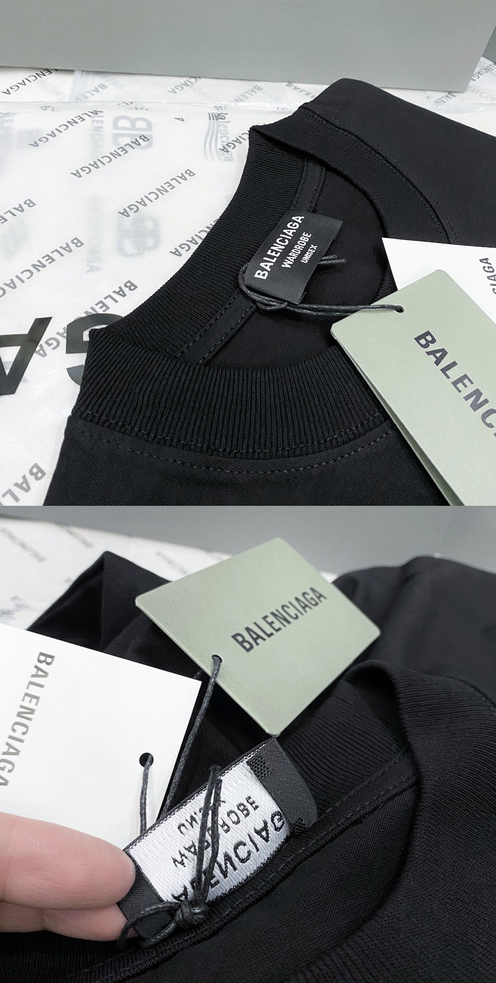 Balenciaga SS23字母 Logo 印花 黑色 T 恤 圆领 夏季 男女同款 712398TNVQ71070
