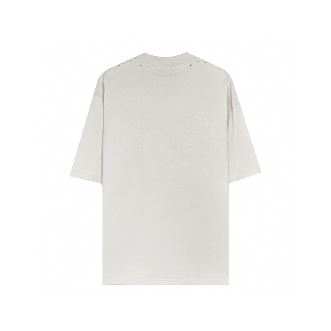 Balenciaga RuPaul 联名款 平纹字母logo 米白色 T 恤 圆领 夏季 男女同款 676589TLV579057