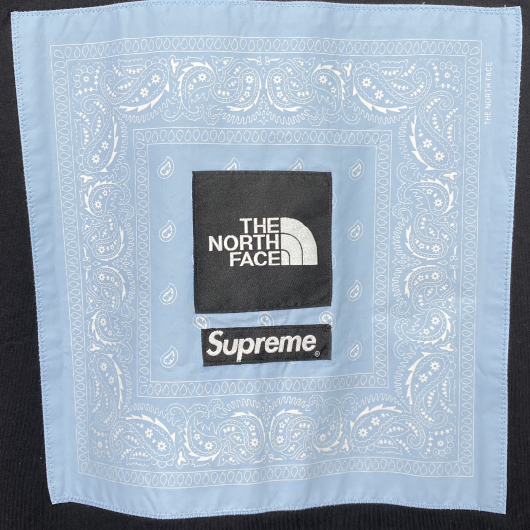 Supreme SS22 Week 16 The North Face 联名款 Bandana Tee 腰果花印花 Logo 黑色 T 恤 圆领 夏季 男女同款 SUP-SS22-754