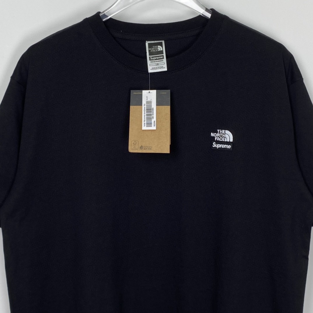 Supreme SS22 Week 16 The North Face 联名款 Bandana Tee 腰果花印花 Logo 黑色 T 恤 圆领 夏季 男女同款 SUP-SS22-754