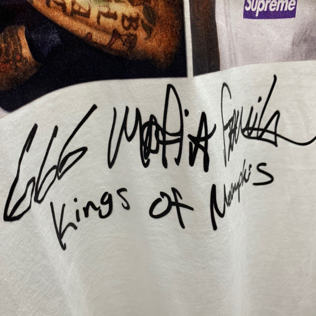 Supreme 12AW 666黑手党人物Photo 666 MAFIA TEE 白色 圆领 短袖 T 恤 夏款 男女同款 