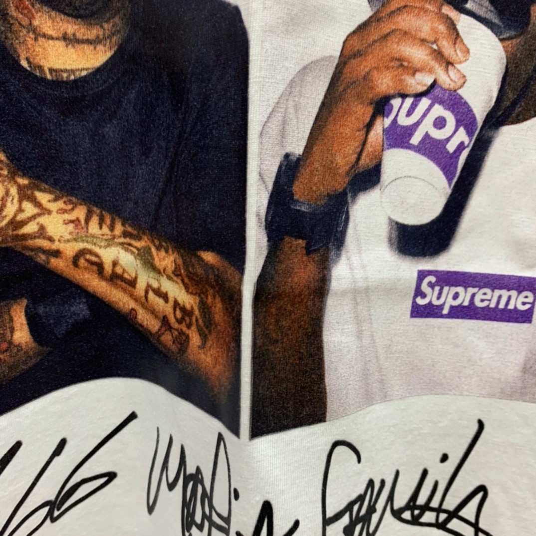 Supreme 12AW 666黑手党人物Photo 666 MAFIA TEE 白色 圆领 短袖 T 恤 夏款 男女同款 