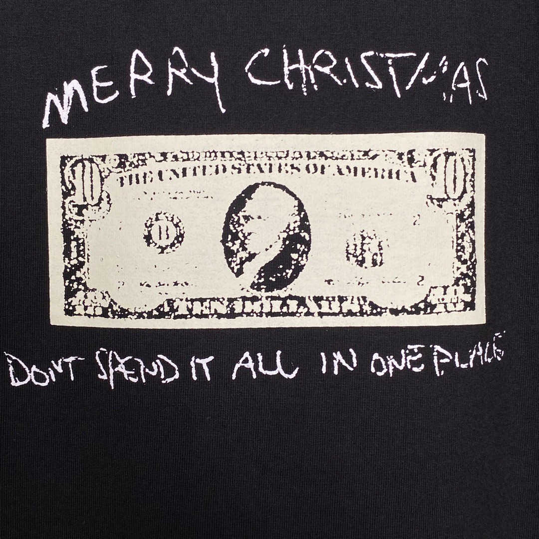 Supreme Week 18 Spend It Tee 字母印花 黑色 圆领 短袖 T 恤 夏款  男女同款 SUP-FW21-373