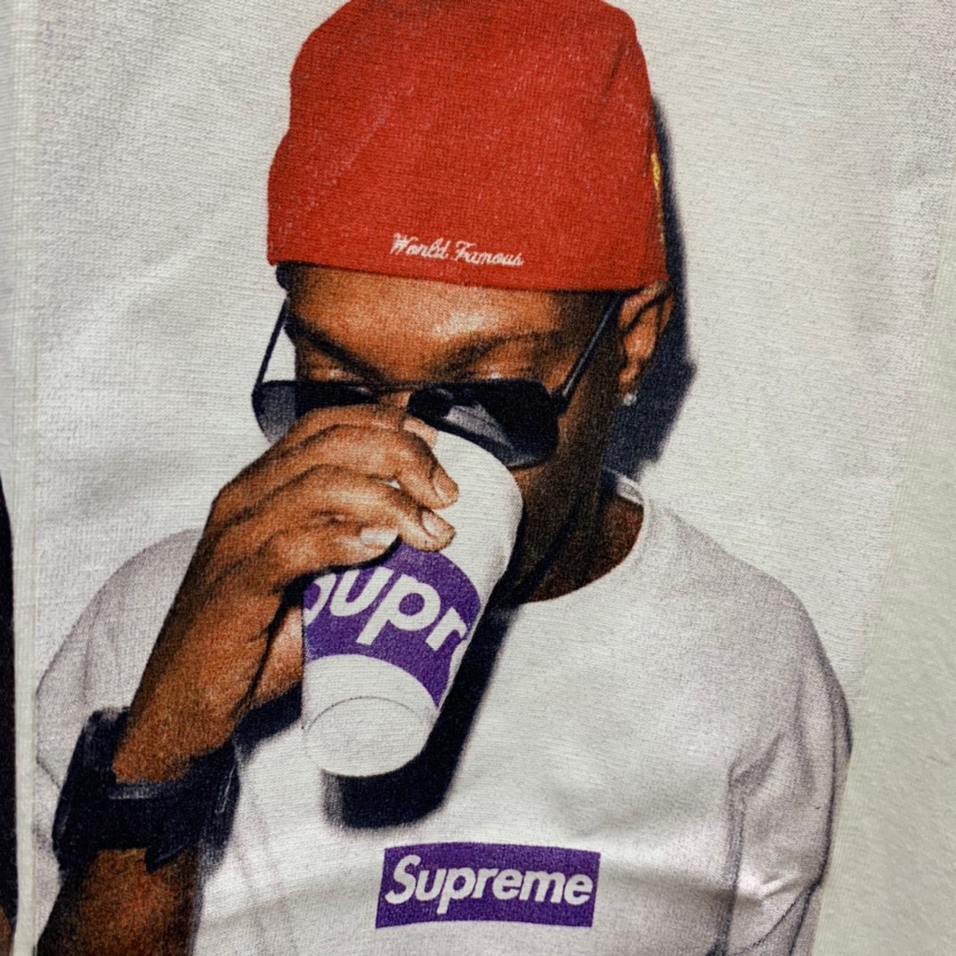 Supreme 12AW 666黑手党人物Photo 666 MAFIA TEE 白色 圆领 短袖 T 恤 夏款 男女同款 