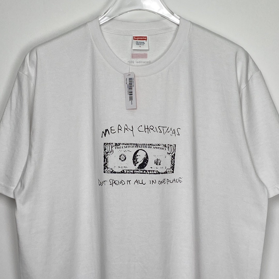 Supreme Week 18 Spend It Tee 字母印花 白色 圆领 短袖 T 恤 夏款  男女同款 SUP-FW21-373