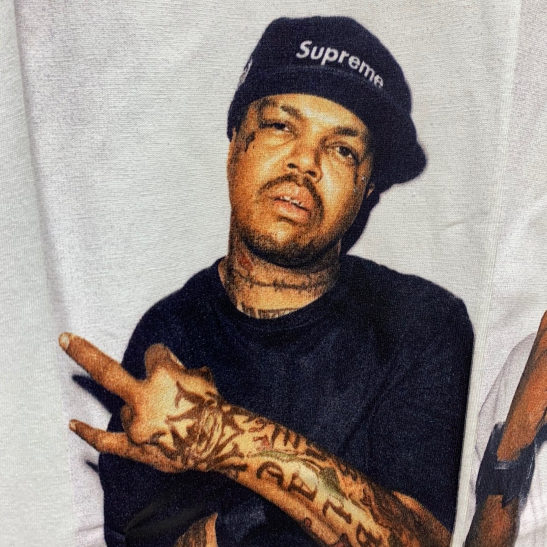 Supreme 12AW 666黑手党人物Photo 666 MAFIA TEE 白色 圆领 短袖 T 恤 夏款 男女同款 