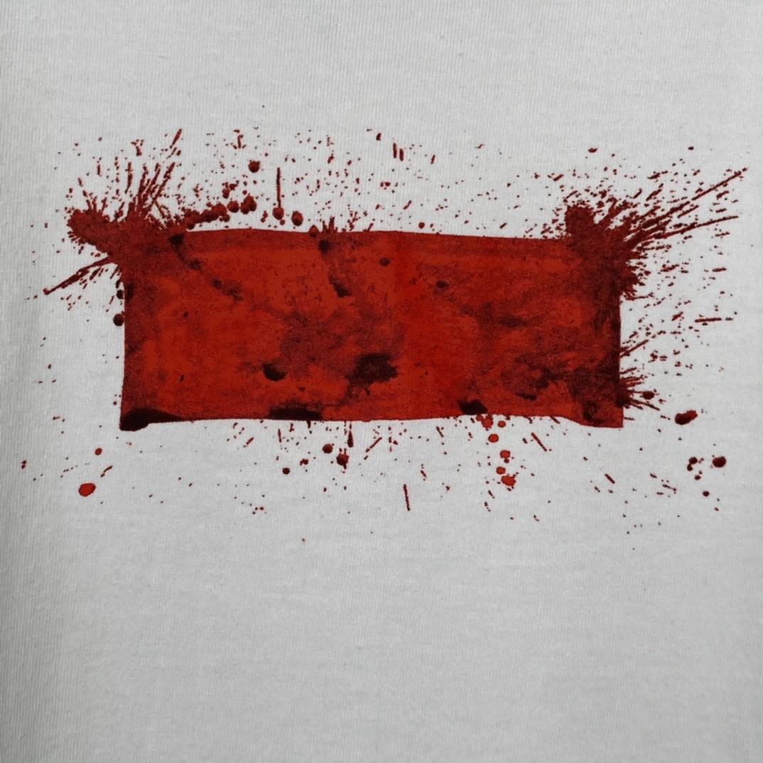 Supreme SS22 Week 8 Ralph Steadman Box Logo Tee 油漆涂抹 白色 圆领 短袖 T 恤 夏款  男女同款 SUP-SS22-620