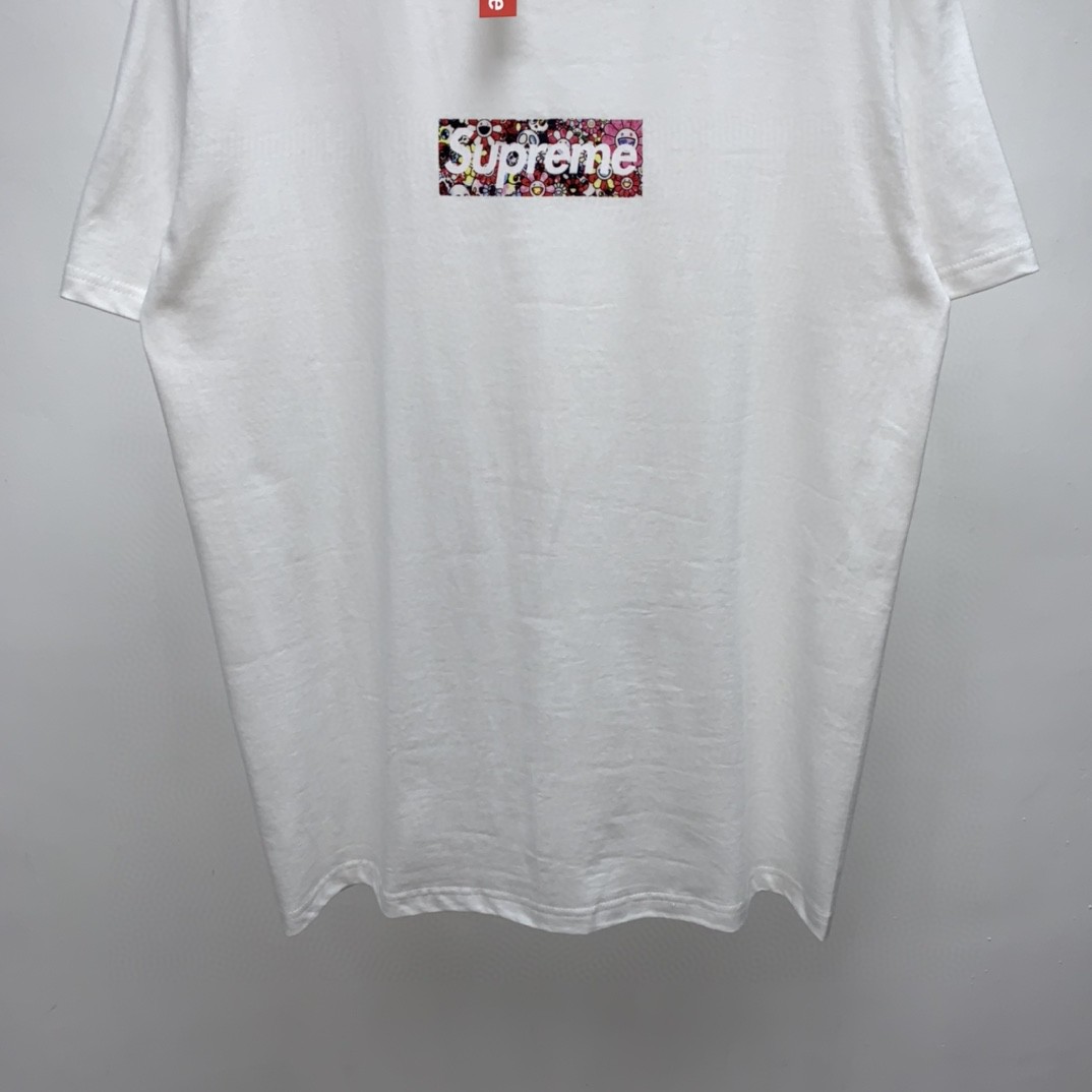 Supreme Week 9 村上隆慈善义卖太阳花 白色 圆领 短袖 T 恤 夏款  男女同款 SUP-SS20-590