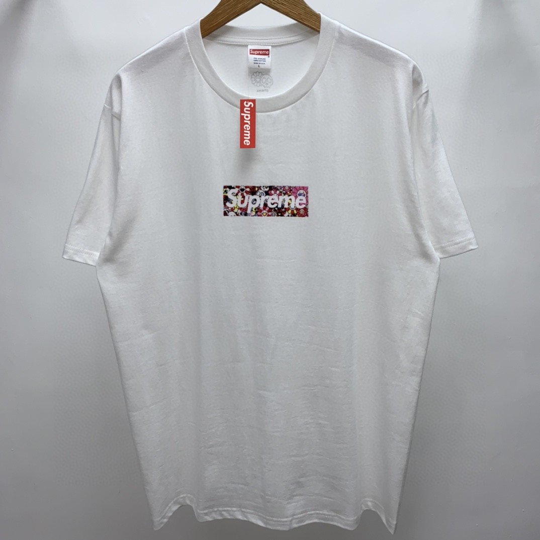 Supreme Week 9 村上隆慈善义卖太阳花 白色 圆领 短袖 T 恤 夏款  男女同款 SUP-SS20-590