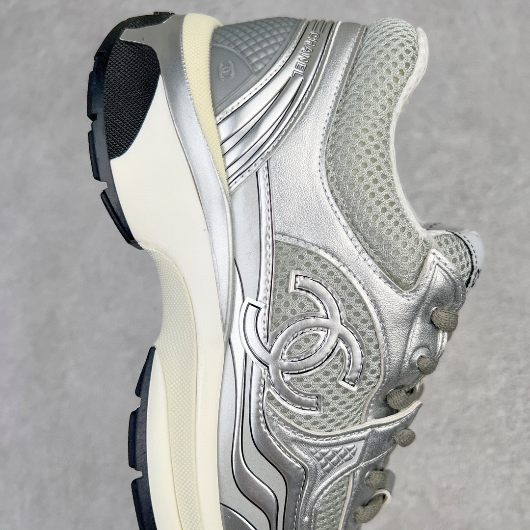 CHANEL 香奈儿 徽标 银灰色 低筒 运动鞋 休闲鞋 跑步鞋 女鞋 