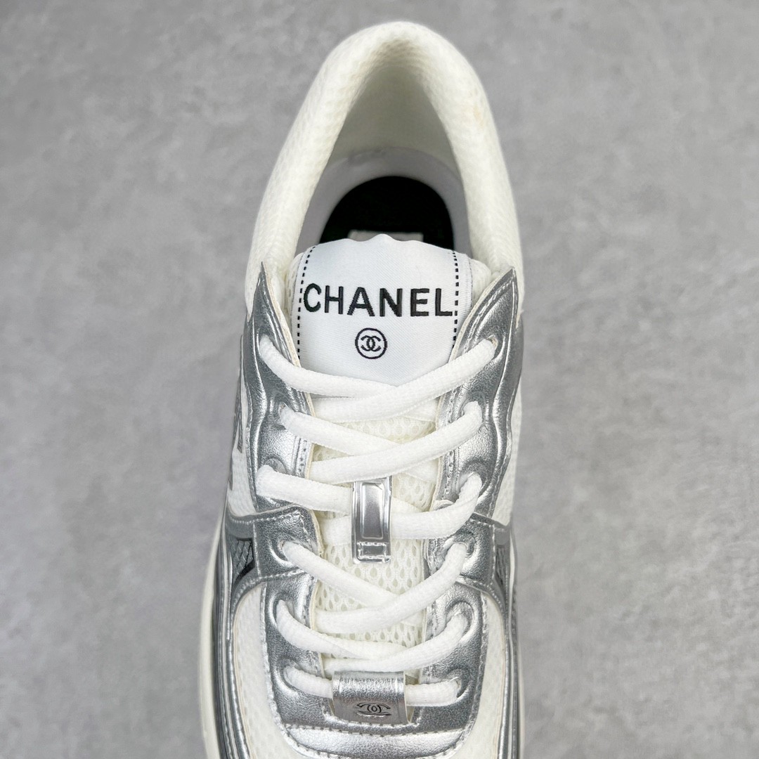 CHANEL 香奈儿 徽标 白银色 低筒 运动鞋 休闲鞋 跑步鞋 女鞋 G39792 Y56368 K5451