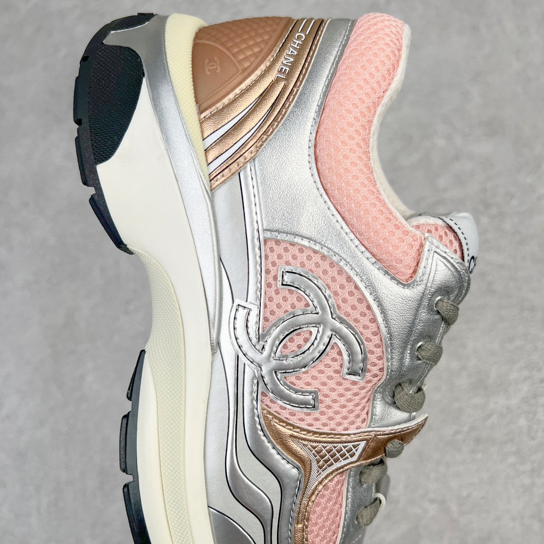 CHANEL 香奈儿 徽标 小香金属系列 银粉色 低筒 运动鞋 休闲鞋 跑步鞋 女鞋 