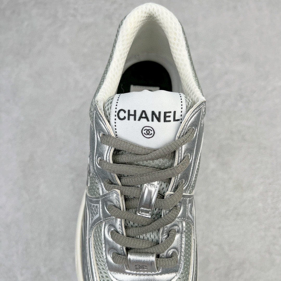 CHANEL 香奈儿 徽标 银灰色 低筒 运动鞋 休闲鞋 跑步鞋 女鞋 