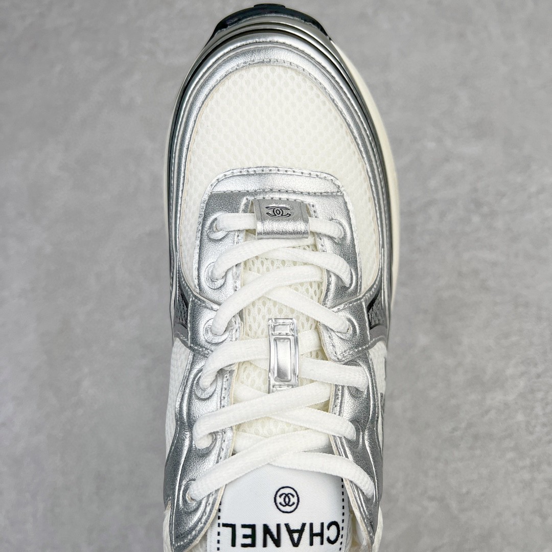 CHANEL 香奈儿 徽标 白银色 低筒 运动鞋 休闲鞋 跑步鞋 女鞋 G39792 Y56368 K5451