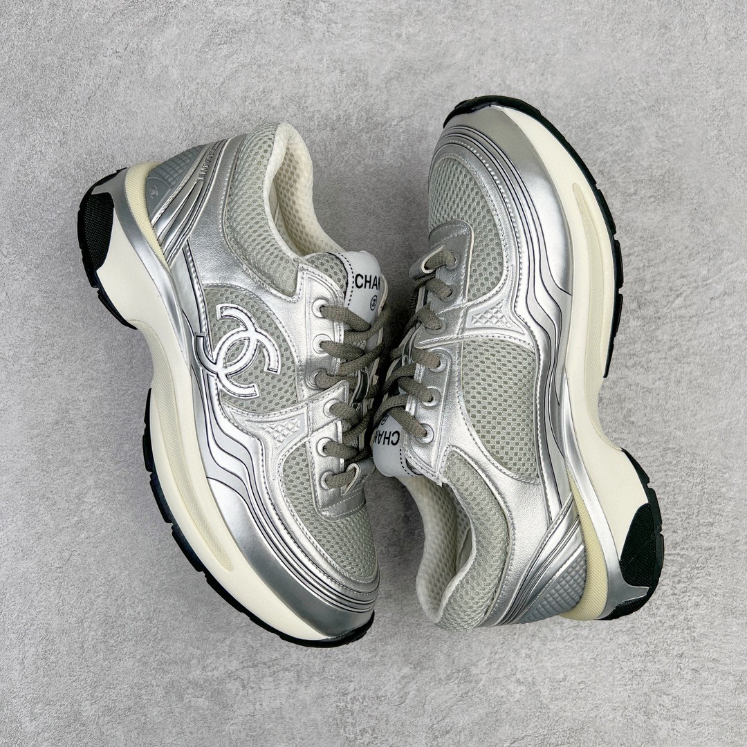 CHANEL 香奈儿 徽标 银灰色 低筒 运动鞋 休闲鞋 跑步鞋 女鞋 