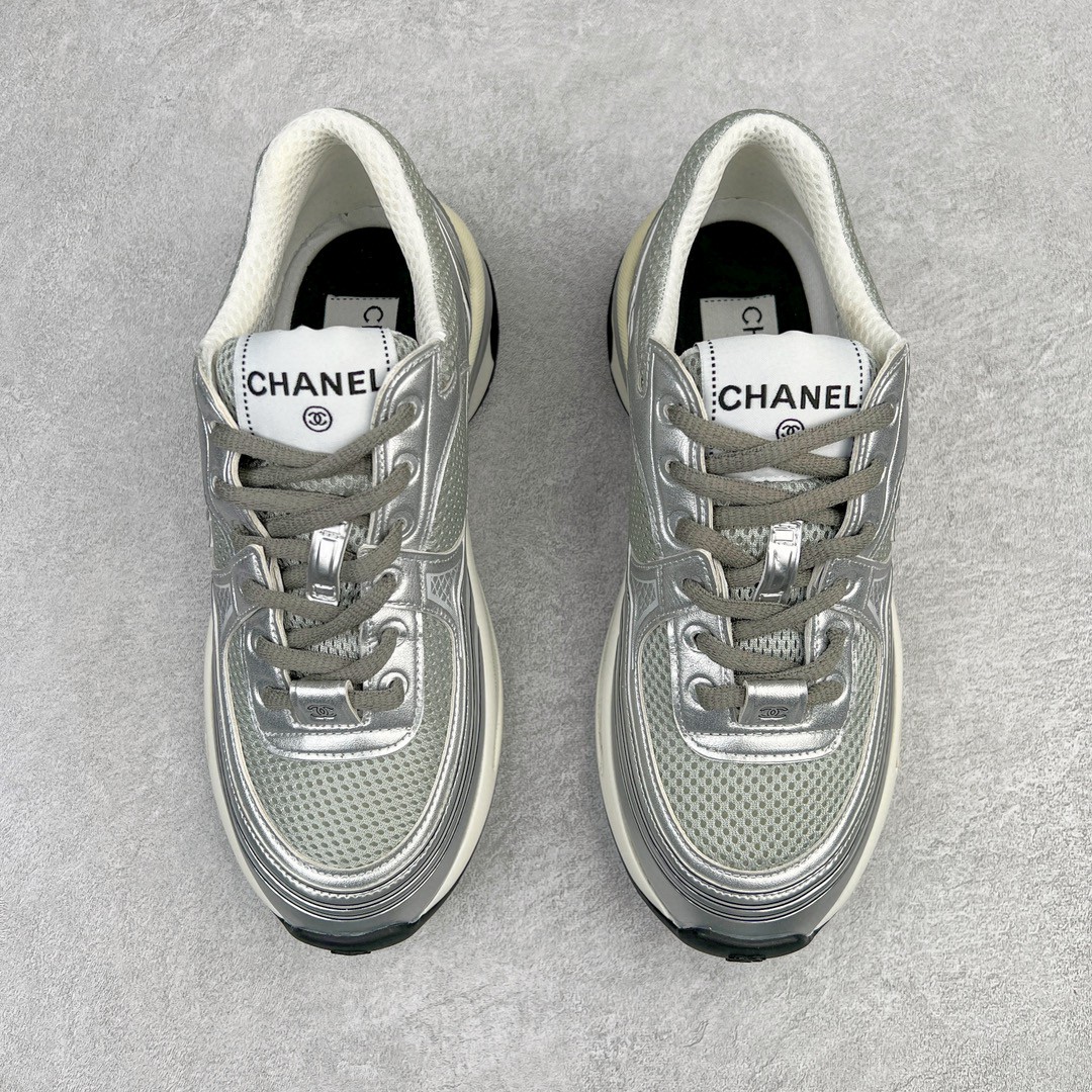 CHANEL 香奈儿 徽标 银灰色 低筒 运动鞋 休闲鞋 跑步鞋 女鞋 