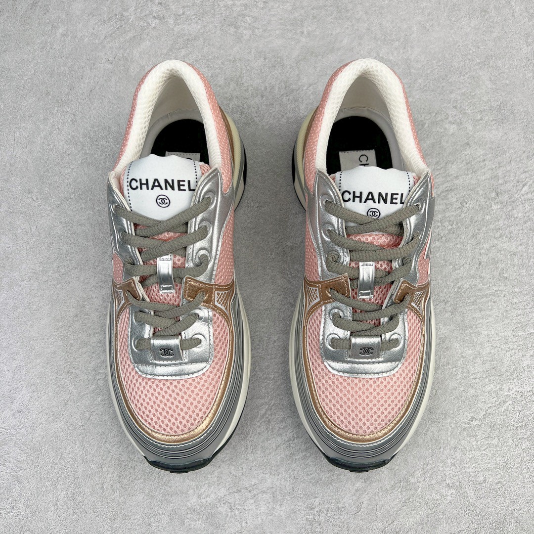 CHANEL 香奈儿 徽标 小香金属系列 银粉色 低筒 运动鞋 休闲鞋 跑步鞋 女鞋 