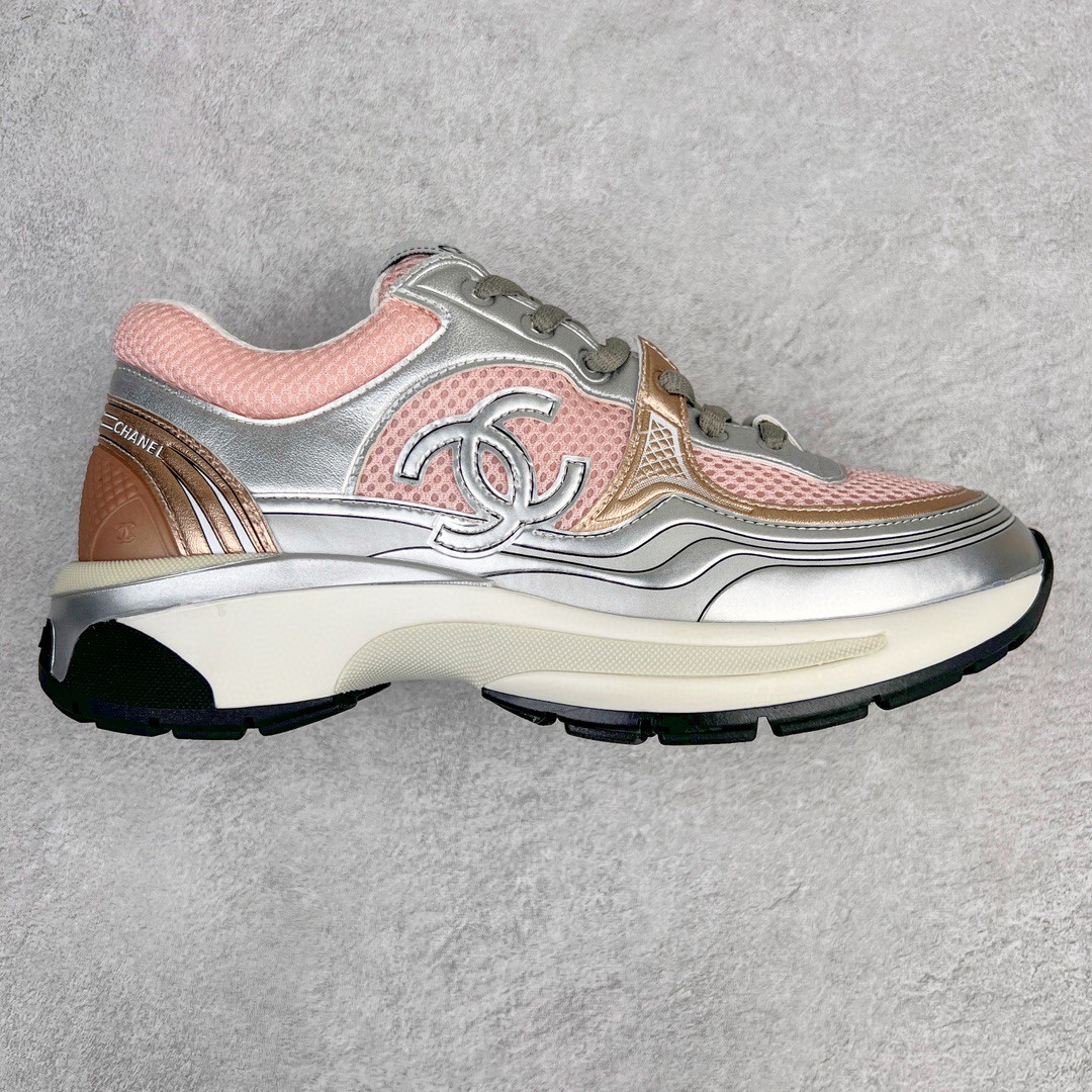 CHANEL 香奈儿 徽标 小香金属系列 银粉色 低筒 运动鞋 休闲鞋 跑步鞋 女鞋 
