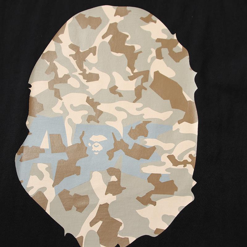 A BATHING APE BAPE 字母沙漠迷彩猿人头 印花 白蓝色 黑蓝色 白棕色 黑棕色 圆领 T恤 短袖 夏款 男女同款 0ZXTEM110050I