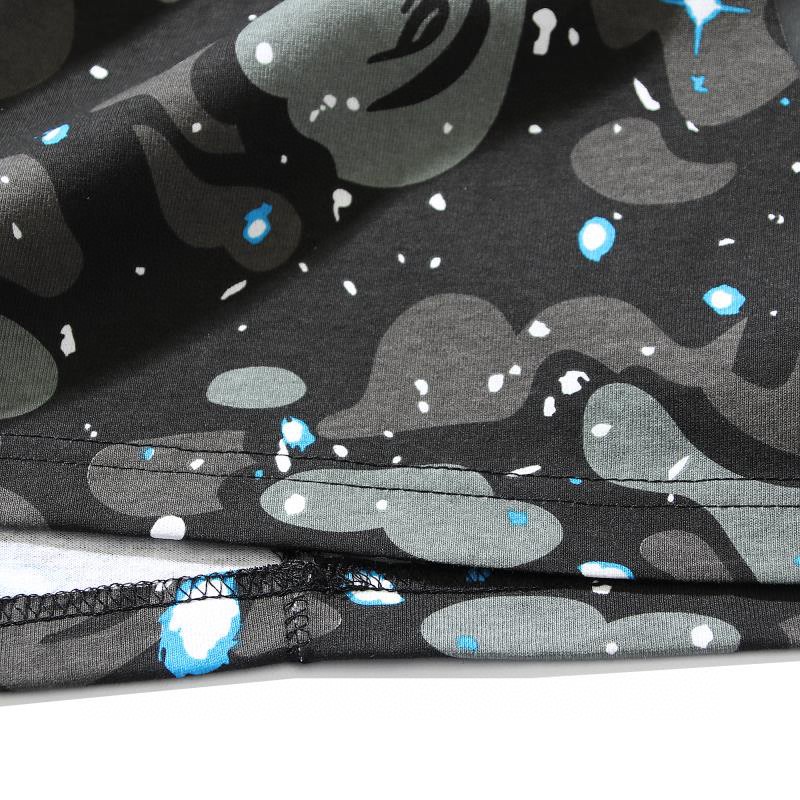 A BATHING APE BAPE Space 星空夜光 迷彩两侧鲨鱼 圆领 T恤 短袖 夏款 男女同款 1F30-109-004