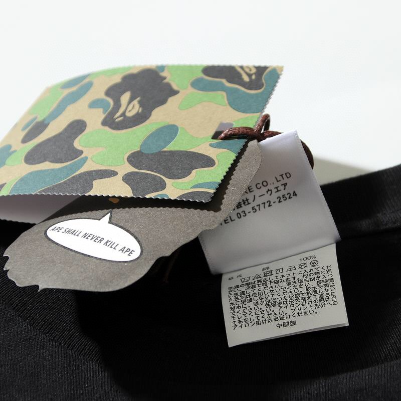A BATHING APE BAPE Ape Head Tee 猿人头 Logo 黑色 圆领 T恤 短袖 夏款 男女同款 1I30-110-059