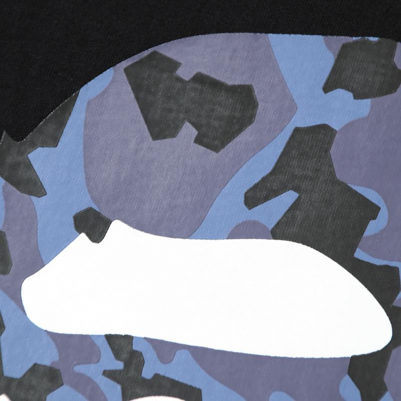 A BATHING APE BAPE 字母沙漠迷彩猿人头 印花 白蓝色 黑蓝色 白棕色 黑棕色 圆领 T恤 短袖 夏款 男女同款 0ZXTEM110050I
