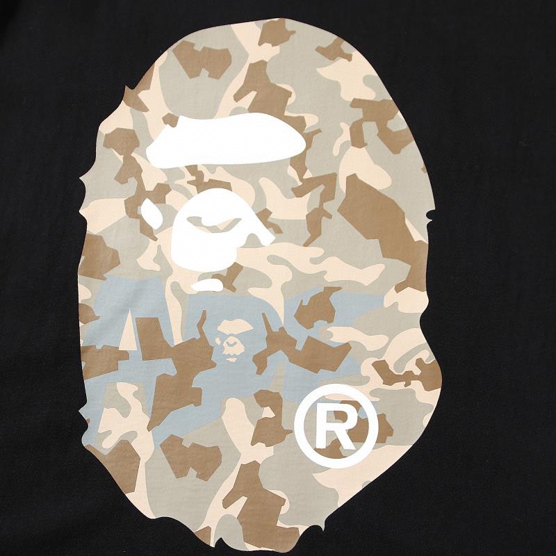 A BATHING APE BAPE 字母沙漠迷彩猿人头 印花 白蓝色 黑蓝色 白棕色 黑棕色 圆领 T恤 短袖 夏款 男女同款 0ZXTEM110050I