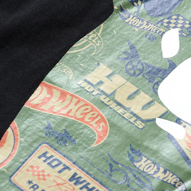 BAPE Hot Wheels 联名款猿人头图案 Logo 印花 黑色 圆领 T恤 短袖 夏款 男女同款 0ZXTEM110918I