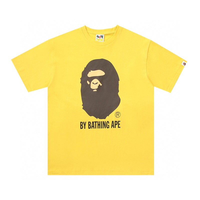 A BATHING APE BAPE By Bathing Ape Tee 猿人头 字母印花 白色 红色 黄色 粉色 黑色 圆领 T恤 短袖 夏款 男女同款 0ZXTEM110003E